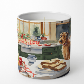 Christmas Cookies Decorative Soy Candle (Design: Airedale Terrier 3708, size: 10 oz)