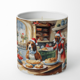 Christmas Cookies Decorative Soy Candle (Design: Basset Hound 3722, size: 10 oz)