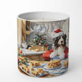 Christmas Cookies Decorative Soy Candle (Design: Bearded Collie 3726, size: 10 oz)