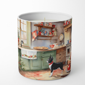 Christmas Cookies Decorative Soy Candle (Design: Boston Terrier 3744, size: 10 oz)