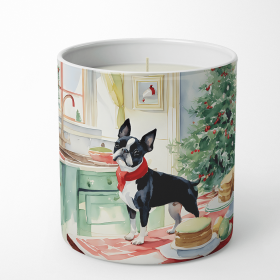 Christmas Cookies Decorative Soy Candle (Design: Boston Terrier 3745, size: 10 oz)