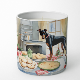 Christmas Cookies Decorative Soy Candle (Design: Doberman Pinscher 3779, size: 10 oz)