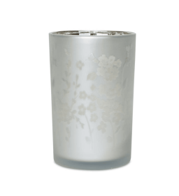 Candle Holder (Set of 2) 4.75"D x 7.25"H Glass (Color: Silver)