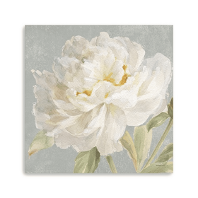 Angelic White Peony Flower Unframed Print Wall Art (size: Color)
