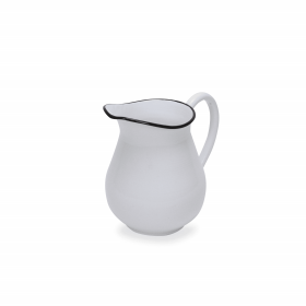 8" White and Black Metal Jug Vase (size: Color)