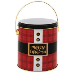 Christmas Bucket Tin Soy Candle (Scent: Vanilla Eggnog)
