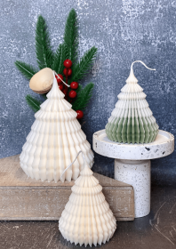 Origami Christmas Tree Candles | Holiday Decor (size: Color)