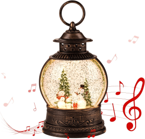 Christmas Lantern Snow Globe,Vintage Hanging Table Lamps,Holiday Party Decorations (Color: style 2)