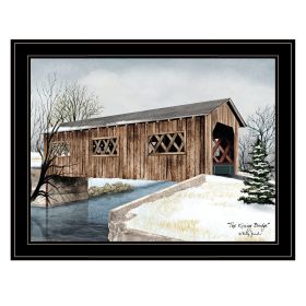 "The Kissing Bridge" by Billy Jacobs, Ready to Hang Framed Print, Black Frame (Color: as pic)