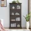 Glass display cabinet 4 Tier Glass Display Cabinet Storage Curio Cabinet with Flip up Glass Doors, Collectors Showcase Toy Figure Organizers Rack, Boo