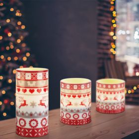 3Pcs/6Pcs/9Pcs quantity options Christmas Flameless LED Candles Deer Flickering Candle Lights Pillar Candles with 3 Lighting Modes Timer Remote Contro (quantity: 3Pcs/Set)