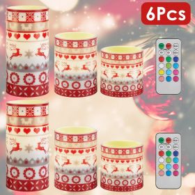 3Pcs/6Pcs/9Pcs quantity options Christmas Flameless LED Candles Deer Flickering Candle Lights Pillar Candles with 3 Lighting Modes Timer Remote Contro (quantity: 6Pcs/Set)
