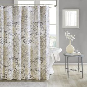 Printed Cotton Shower Curtain (Color: as pic)