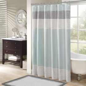Faux Silk Shower Curtain (Color: as pic)