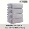 4-piece set of oversized bath towels, 35 inch x 70 inch oversized microfiber absorbent XL bath towels, ultra soft bathroom towel set, quick drying plu