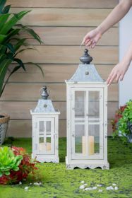 Wooden Candle Lantern Decorative, Hurricane Lantern Holder Decor for Indoor Outdoor, Home Garden Wedding (Color: as pic)