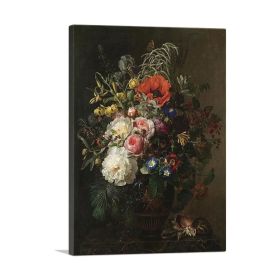 Still Life With Flowers In a Greek Vase 1848 (Type: Standard Framed Canvas Print, size: 12" x 8" / 30cm x 20cm (approx))