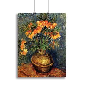 Fritillaries in a Copper Vase by Van Gogh Canvas Print or Poster (Type: Standard Framed Canvas Print, size: 16" x 12" / 42cm x 30cm (approx))