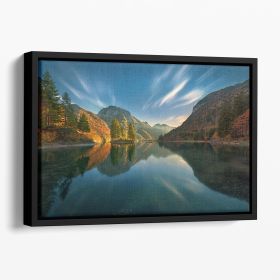 Magic Lake Floating Framed Canvas (Color: Black, size: 12" x 8" / 30cm x 20cm (approx))