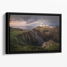Fanad Head Floating Framed Canvas (Color: Black, size: 40" x 26" / 100cm x 65cm (approx))