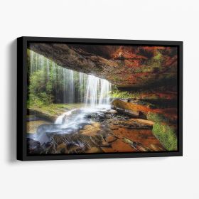 Under The Ledge Floating Framed Canvas (Color: Black, size: 36" x 24" / 90cm x 60cm (approx))
