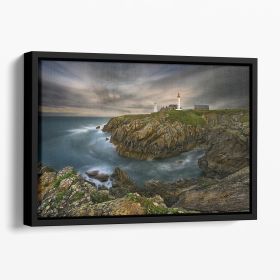 Pointe Saint-Mathieu Floating Framed Canvas (Color: Black, size: 12" x 8" / 30cm x 20cm (approx))