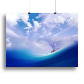 The Blue Sea Canvas Print or Poster (Type: Poster Print, size: 24" x 16" / 60cm x 40cm (approx))