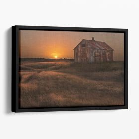 September Sun Floating Framed Canvas (Color: Black, size: 36" x 24" / 90cm x 60cm (approx))