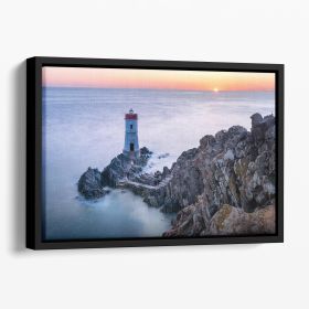 Two Lights Floating Framed Canvas (Color: Black, size: 16" x 12" / 42cm x 30cm (approx))
