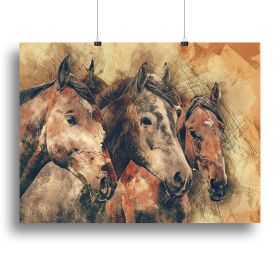 Horse Painting Canvas Print or Poster (Type: Standard Framed Canvas Print, size: 28" x 20" / 70cm x 50cm (approx))