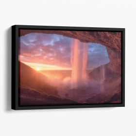 A Wall Of Flames Floating Framed Canvas (Color: Black, size: 16" x 12" / 42cm x 30cm (approx))