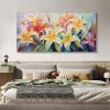 Handmade Oil Painting Original Flower Oil Painting On Canvas Large Wall Art Abstract Yellow Floral Painting Custom Painting Modern Living Room Home De