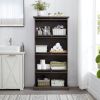 Glass display cabinet 4 Tier Glass Display Cabinet Storage Curio Cabinet with Flip up Glass Doors, Collectors Showcase Toy Figure Organizers Rack, Boo