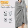 4-piece set of oversized bath towels, 35 inch x 70 inch oversized microfiber absorbent XL bath towels, ultra soft bathroom towel set, quick drying plu