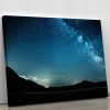 Night sky with stars milky way over mountains Canvas Print or Poster