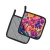 Colorful Orchids Pair of Pot Holders Kitchen Heat Resistant Pot Holders Sets Oven Hot Pads for Cooking Baking BBQ, 7 1/2 x 7 1/2
