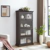 Glass display cabinet 4 Tier Glass Display Cabinet Storage Curio Cabinet with Flip up Glass Doors, Collectors Showcase Toy Figure Organizers Rack, Boo